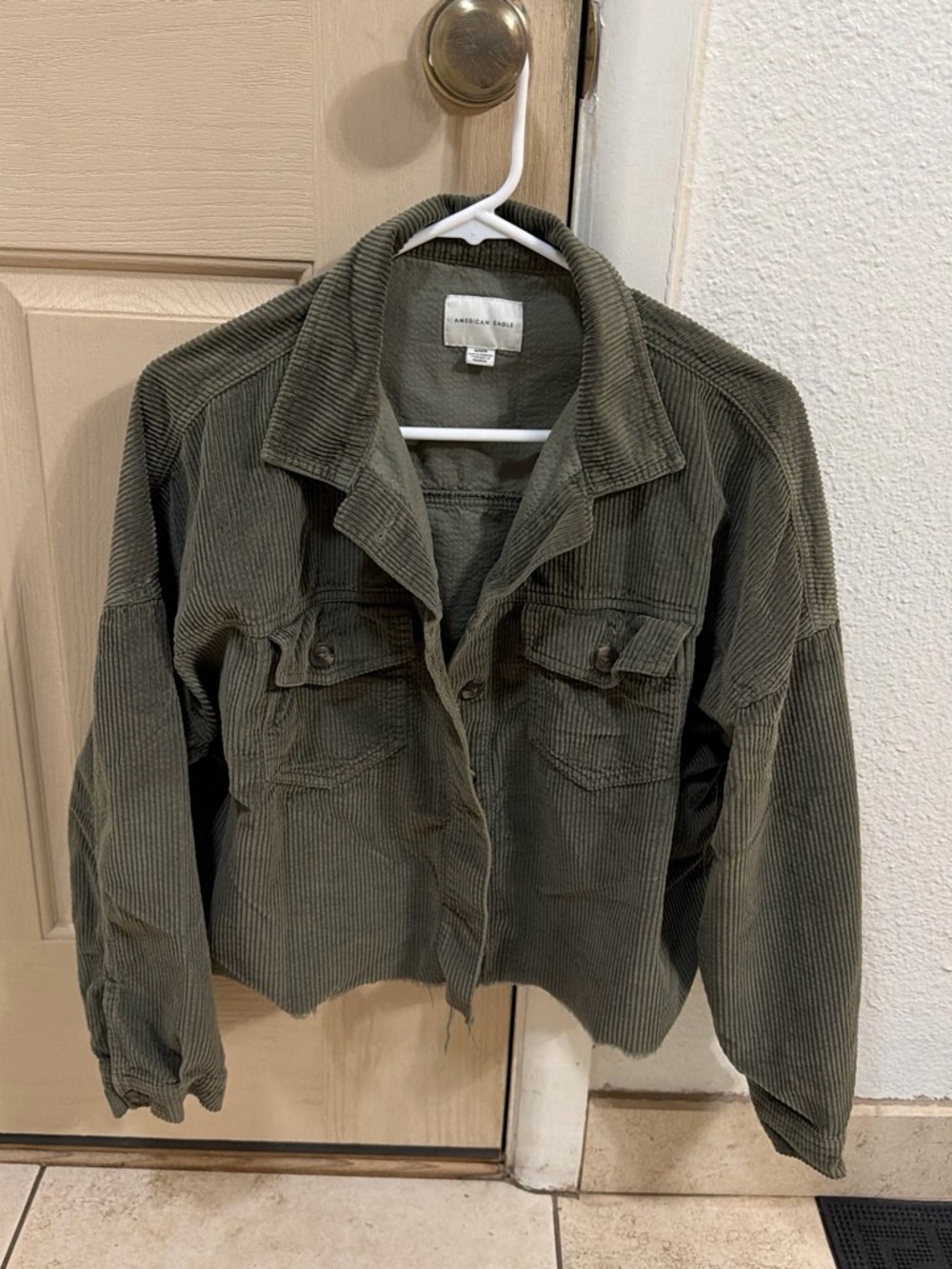 American Eagle Outfitters Olive Corduroy Trucker Jacket